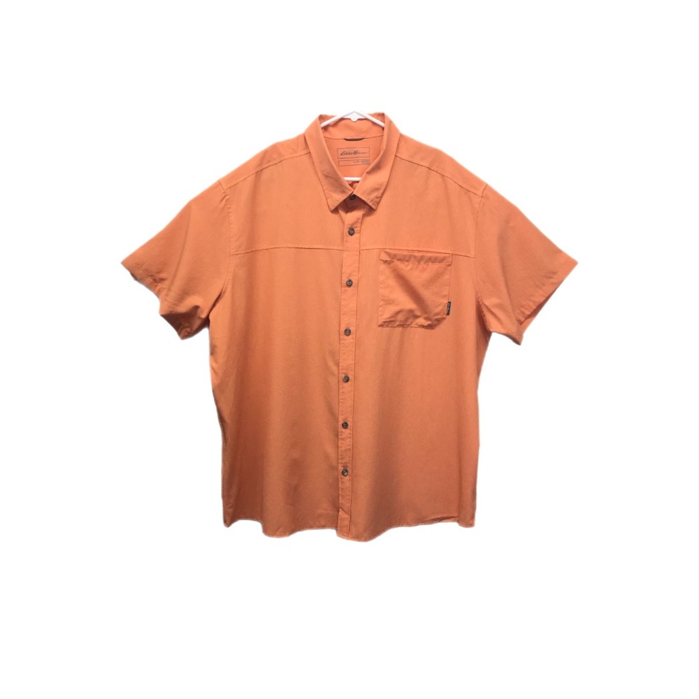 Eddie Bauer Treadway Shirt‎ Orange Men's Lightweight Button Up Size 2XL - NEW